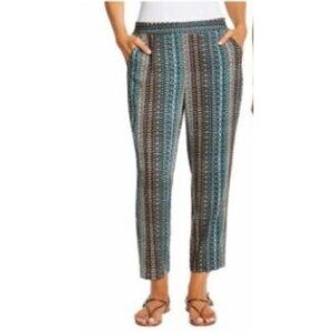 Jessica Simpson Cameren Blue & Brown Printed Pull On Pants XXL